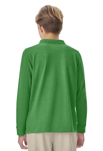 Image of Classroom Uniforms Long Sleeve Pique Polo T-Shirt for Men and Women CR835X, M, SS Kelly Green