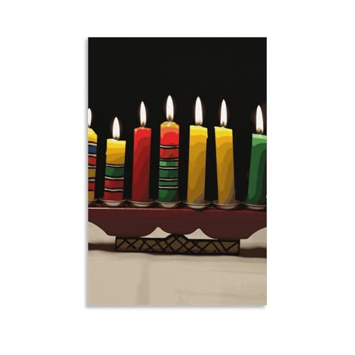 Peinture sur toile Kwanzaa Candles HEBVNJF poster salon