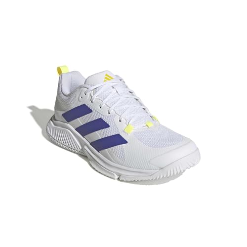 adidas Herren Court Team Bounce 2.0 Shoes, FTWR White/Solar Purple/Solar Lemon, 40 2/3 EU – Ansicht 3