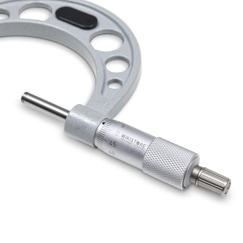 WIKISTORE PROFESSIONELLER MIKROMETER 50-75 mm, Zentesimalmikrometer, Industrielle Präzision mit Aluminiumlegierungsbogen, Reibungssystem und Hebelverriegelung, Präzises Arbeitswerkzeug