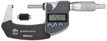 Mitutoyo 151-255 Micrometer Head - 0-50mm Range, 0.01mm Graduation, Ratchet Stop, Flat Carbide Face, Clamp Nut