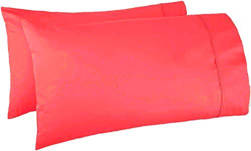 Image of Cotton 300 TC Pillow Cover, Small -16 x 24 Inch, Red, 2 Pieces