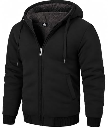 ZITY Men's Zip Up Hoodie Heavyweight Winter Sweatshirt Fleece Sherpa Lined Warm Jacket - image 1