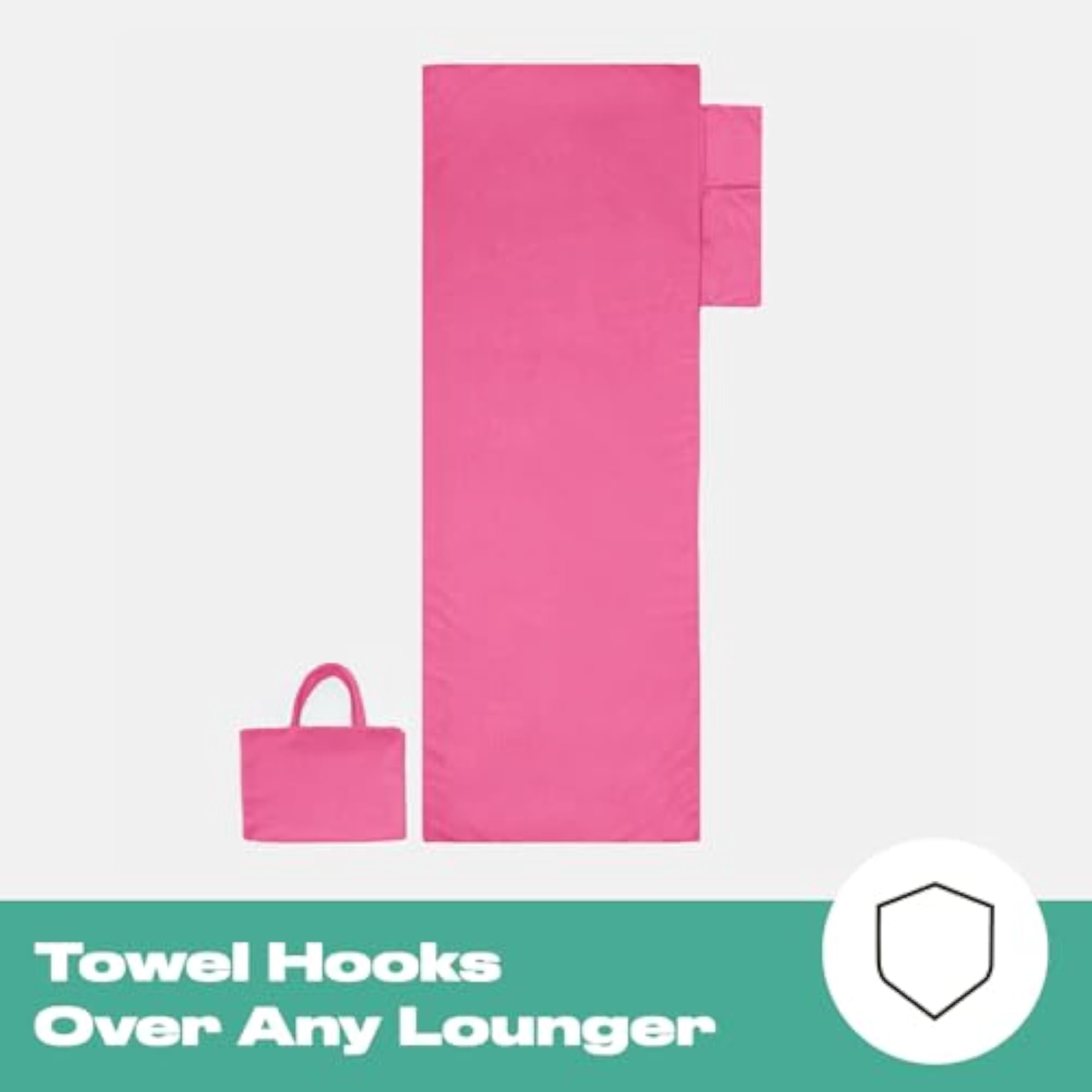 Lounger Towels with Pockets, Pink, Summer Vacation Essential