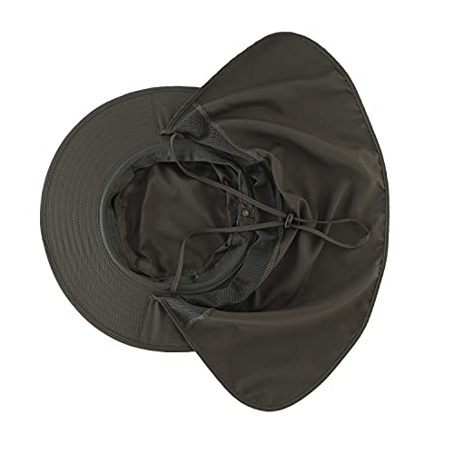 Image of Home Prefer UPF50 Mens Sun Hat with Neck Flap Quick Dry UV Protection Cap Womens Wide Brim Fishing Hat Neck Flap Beach Garden