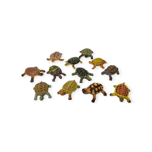 Image of Small Kids Sea & Wild Animal Toys Sets for Fun, Educational, Spark Imagination and Learning (Multi Choice Sets) (TURTOISE) 12pcs