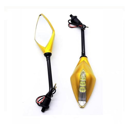 Rétroviseurs latéraux de moto avec miroir grand angle jaune