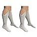 HealthyNees 2 Pairs Set Combo Closed Toe 15-20 mmHg Zipper Compression Socks Leg Fatigue Calf Circulations Support Grey (L/XL)