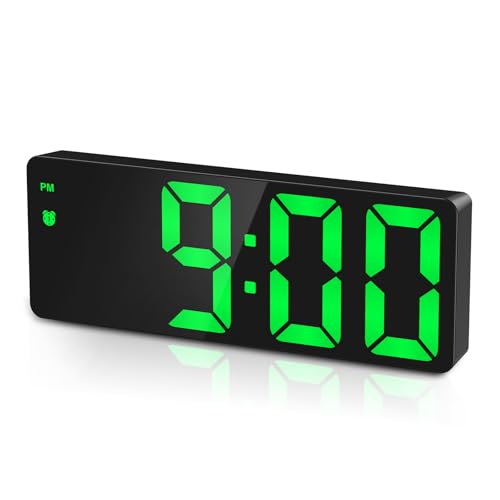 Criacr Wecker Digital, LED Digitale Uhr mit Großen Zahlen, Tischuhr mit Temperaturanzeige Alarmen, Digital Uhr USB Netzbetrieben, Nachttischuhr mit Snooze/Regelbarer Helligkeit, 12/24HR