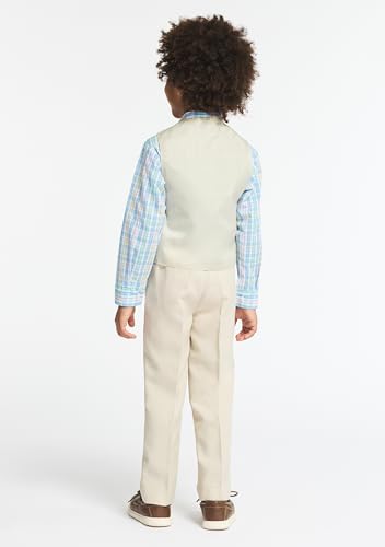 Image of IZOD Boys' 4-piece Formal Dress Up Suit Set, Vest, Pants, Collared Shirt, and Tie