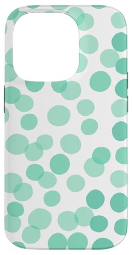 Green Teal Polka Dot Abstract Circles Pattern �X�}�z�P�[�X iPhone 14 Pro �p