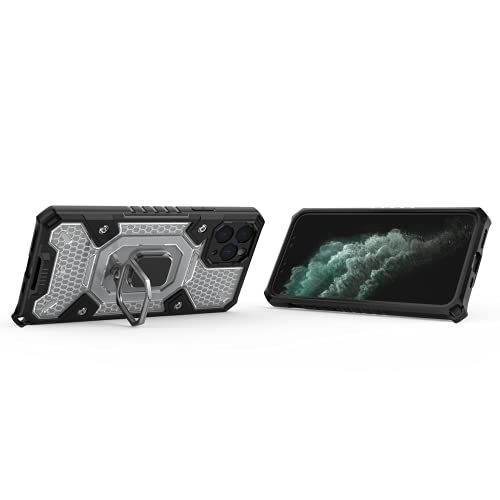 Image of Tough Armor Bumper Back Case Cover for iPhone 11 Pro | Ring Holder & Kickstand in-Built | 360 Degree Protection Back Case Cover for iPhone 11 Pro (Transparent)