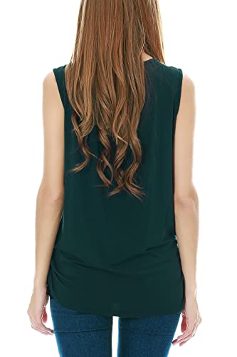 Smallshow 3 Pack Tops Lactancia Mujer Camiseta Sin Mangas,Black-Deep Green-Teal,L