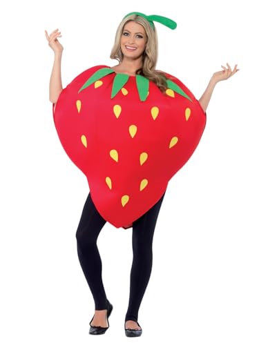 Smiffys Traje de Fresa, con Tabardo Estampado y Diadema Halloween