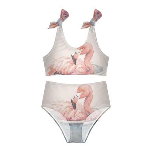 Pink Flamingo in Tub Paint Girls Bikini Sets 2 Piece Swimsuits Bathing Suit Swimwear3