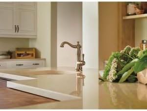 Elegant Cassidy Champagne Bronze Bar Faucet with 360-Degree Swivel