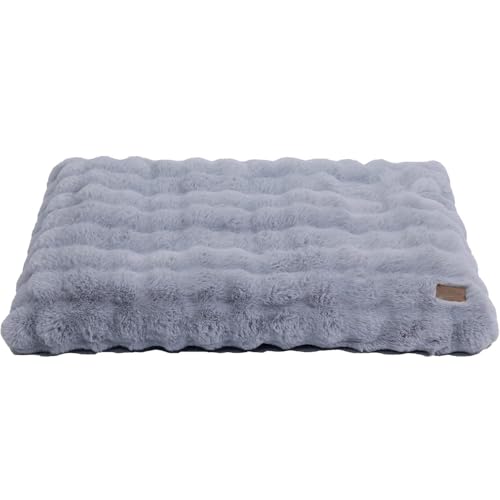 BingoPaw Cuccia per cani Taglia Grande: XL Lettino cani Sfoderabile Lavabile Materassino cane Impermeabile, Cuscino Soffice Morbido Peloso Antiscivolo per animali domestici 105x70x12 cm, Grigio
