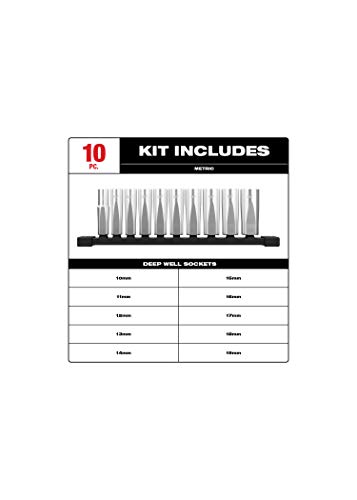 MILWAUKEE 3/8" Drive 10PC DEEP Well Socket (48-22-9505) by Milwaukee - Image 6