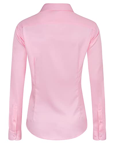 Image of J.VER Womens Dress Shirts Long Sleeve Button Down Shirt Wrinkle-Free Business Casual Blouse Office Work Tops