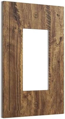 Corenest Decorative Outlet Covers Brown Rustic Wood Westen Country 1 Gang Light Switch Cover Single Rocker Wall Plate Decora GFCI Electrical Switchplate for Farmhouse Home Decor (2 Pack) - 1