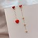 ONLYJUMP S925 Silver Red Heart Stud Earrings for Women Creative Long Asymmetrical Gold Plated Love Heart Dangle Drop Chain Tassel Earrings Delicate Jewelry Valentines Day Gifts (Red Heart)