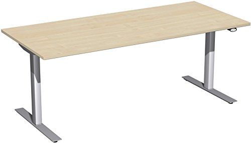 Preisvergleich Produktbild Geramöbel Elektro-Hubtisch höhenverstellbar, 1800x800x680-1160, Ahorn / Silber