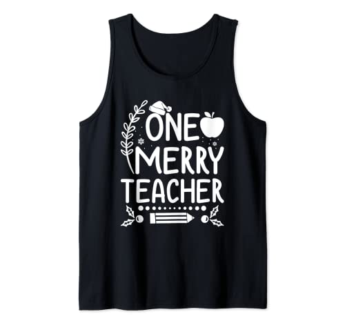 Un Feliz Maestro Navidad Festivo Navidad Enseñanza Amor Camiseta sin Mangas