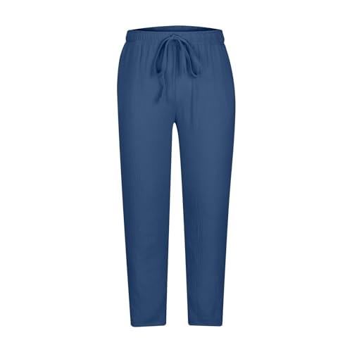 Cambkatl Men's Casual Linen Pants Zipper Side Elastic Waist Drawstring Straight Leg Lightweight Beach Summer Pants4