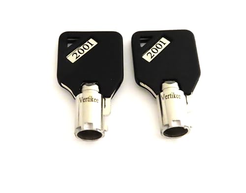 Sentry Safe Keys Cut from 2001 to 2100 Tubular Keys Black Tops Dark Engraved Vertikee(TM) (2035)