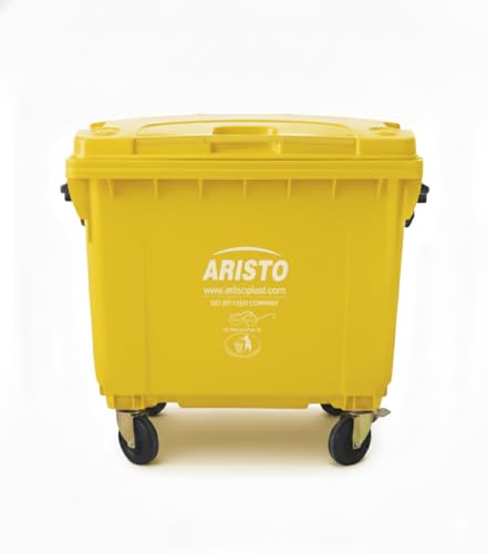 Image of ARISTO Big Plastic Wheeled Dustbin with Lid 660 Litre Yellow