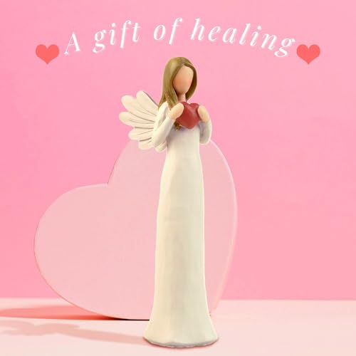 Figura de Ángel Guardian con Corazón en Resina 7.48 in miniatura 4