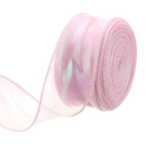 MECCANIXITY Ruban Organza Sheer 1 1/2 po 15 verges Rose Pâle