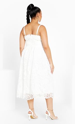 Image of City Chic Women's Plus Size Cocktail Dress - Scarlet Bustier Lace Midi