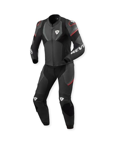 Revit Beta 2 Tuta in pelle da moto in 2 pezzi traforata, nero/antracite, 58