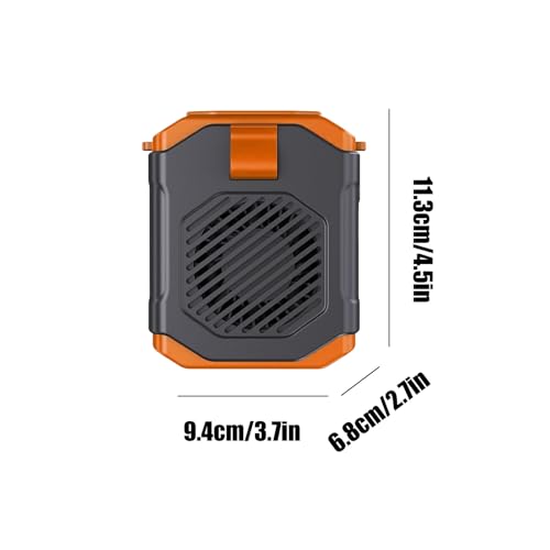 Ventilador de cinturón portátil recargable con linterna integrada de camping 6