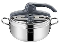 Lagostina Irradial Control Pentola a Pressione 3.5 L in Acciaio Inox 18/10 Ø 22 cm, Pentola Induzione e Gas, Coperchio con Apertura Facilitata, Fondo Irradial Plus Triplo Strato, Metallico