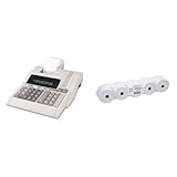 Olympia CPD 3212 S Tischrechner Druckend & Genie Additionsrollen (Ersatz-Papierrollen, geeignet für Kassen und druckende Tischrechner, 40 lfm, 100% Holzfrei, 57 x 12 mm) 5er Pack weiß