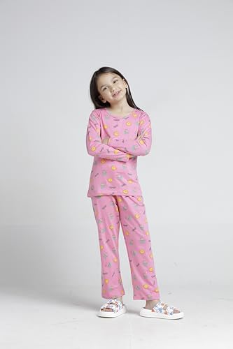 Image of T2F Girls Cotton Printed Pajama Set