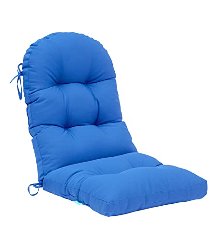 Image of QILLOWAY Outdoor High Back Chair Cushion for Adirondack, All Weather Rocking Chair Cushions Thick Padded Replacement for Patio Furniture,Marine Blue