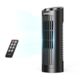 GRIDR 13' Bladeless Tower Fan with 3 Speeds, 4 Mode (AI, Normal, Natural, Sleep), Touch Screen + Remote Control, 12H Timer, 80° Oscillation, Fast Cooling, Desk Fan for Bedroom Home Office Desktop
