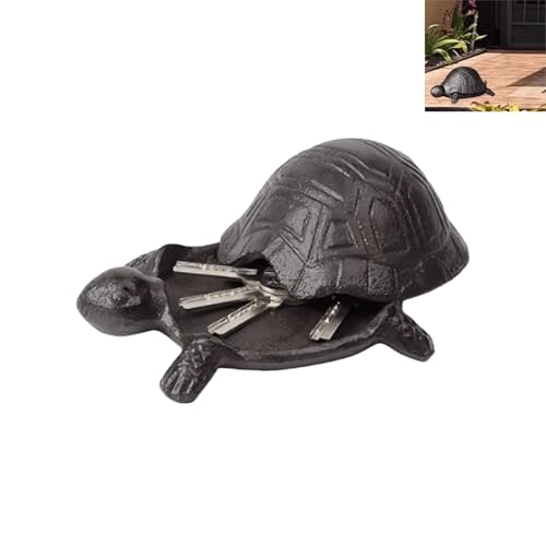 SZBLYLXT Outdoor Hidden Key Holder, Cast Iron Turtle Key Hider,