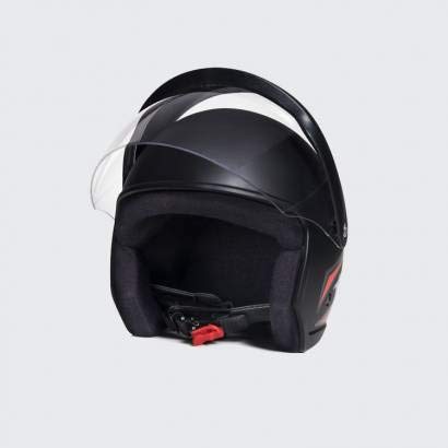 Capacete Wind Visor Tecno Preto Fosco/Vermelho (56)