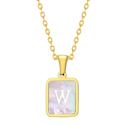 Collier initial carré en acier inoxydable style hip hop chic avec grand pendentif alphabet femme