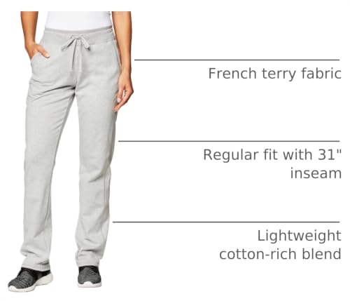 Image of Hanes Women's French Terry Pants, Pocket Lounge Pants for Women, Lighter-Than-Fleece Loungewear, 31 inch