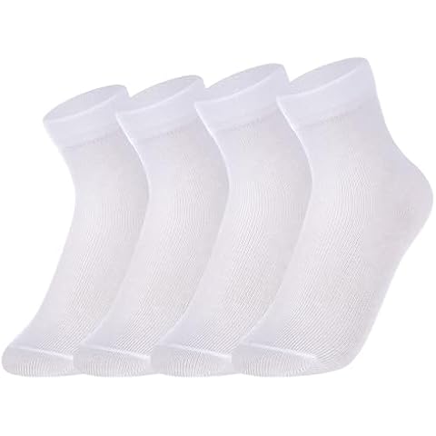 JTYKUYR Unisex Kids Breathable White School Cotton Soft Socks Casual Socks for Youth Boys Girls (4 Pairs) Cover