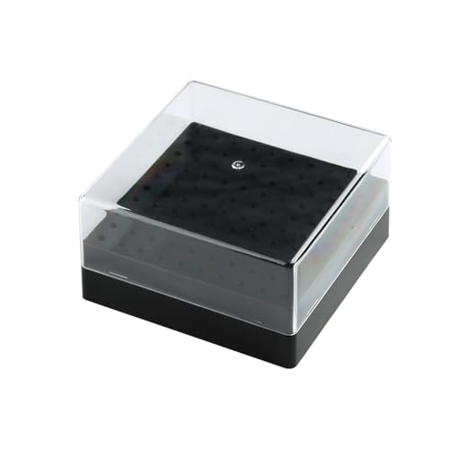 FSpronail Nail Drill Bits Stand Holder,100 Holes Nails Drill Organizer Empty Box,Nail Drill Kit and Nail Drills Cleaning Brush Waterproof Dust-proof Storage Display Manicure DIY Tool Container (Black)