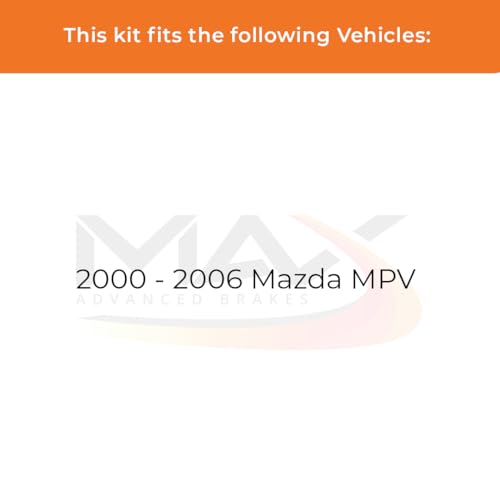 Image of Max Advanced Brakes Front Brake Kit Compatible With 2000 2001 2002 2003 2004 2005 2006 Mazda MPV Replacement Premium OE Disc Brake Rotors and Ceramic Brake Pads