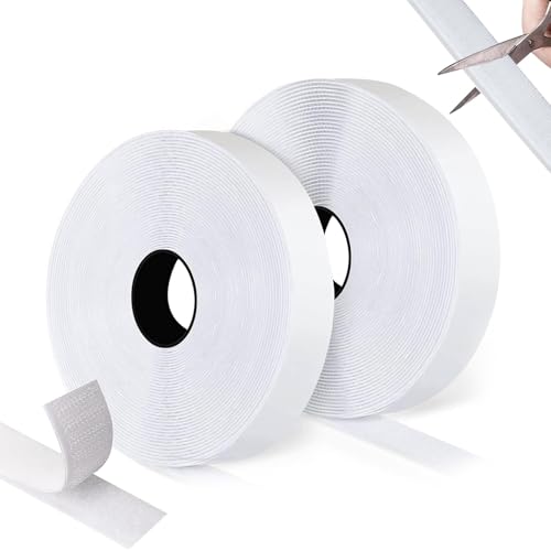 Wixovo Klettband Selbstklebend Extra Stark 9mx25mm, Doppelseitiges Klettband, Selbstklebender Klettverschluss,Flauschban...