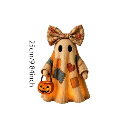 Fantôme patchwork Halloween avec lanterne citrouille pour décoration de table - 8