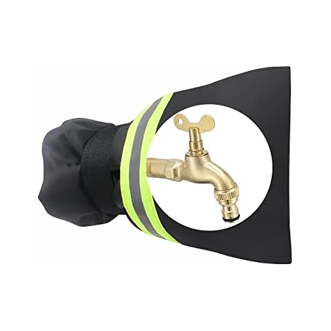 Outside Tap Covers for Winter, Tap Cover with Reflective Strip, Thickened Outdoor Tap Cover Jacket Insulated Protector from Frost Freezing(22*18*5cm, Black) Cover
